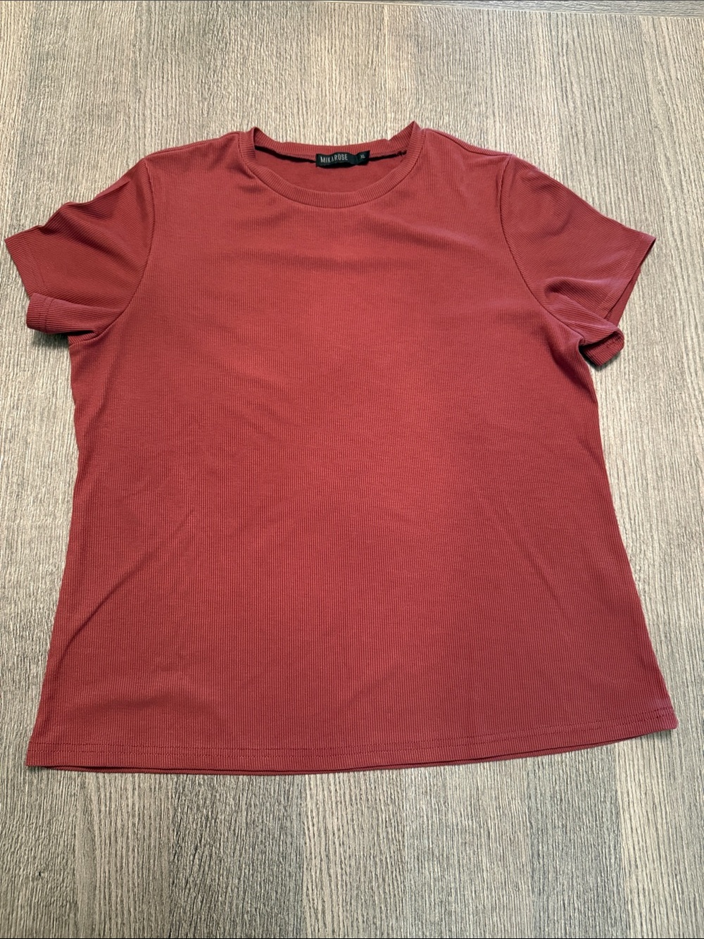 Mikarose Short Sleeve Crewneck Tee in Rusty Red